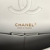 Chanel Small Classic Double Flap Bag Light Grey Caviar Light Gold Hardware - Thumbnail View 9