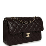 Chanel Small Classic Double Flap Bag Dark Brown Lambskin Light Gold Hardware - Thumbnail View 2