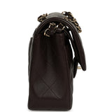 Chanel Small Classic Double Flap Bag Dark Brown Lambskin Light Gold Hardware - Thumbnail View 3