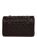 Chanel Small Classic Double Flap Bag Dark Brown Lambskin Light Gold Hardware - Thumbnail View 4