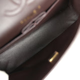 Chanel Small Classic Double Flap Bag Dark Brown Lambskin Light Gold Hardware - Thumbnail View 10