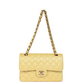 Chanel Small Classic Double Flap Bag Yellow Iridescent Caviar Light Gold Hardware - Thumbnail View 7