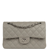 Chanel Small Classic Double Flap Bag Grey Lambskin Silver Hardware - Thumbnail View 1