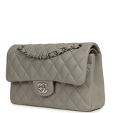 Chanel Small Classic Double Flap Bag Grey Lambskin Silver Hardware - Thumbnail View 3