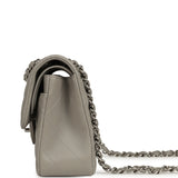 Chanel Small Classic Double Flap Bag Grey Lambskin Silver Hardware - Thumbnail View 4