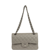 Chanel Small Classic Double Flap Bag Grey Lambskin Silver Hardware - Thumbnail View 6