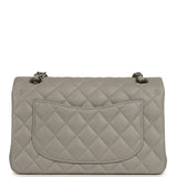 Chanel Small Classic Double Flap Bag Grey Lambskin Silver Hardware - Thumbnail View 7
