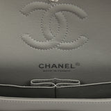 Chanel Small Classic Double Flap Bag Grey Lambskin Silver Hardware - Thumbnail View 9