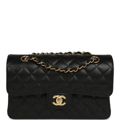 Chanel Small Classic Double Flap Bag Black Caviar Gold Hardware