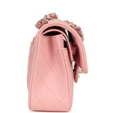 Chanel Small Classic Double Flap Bag Pink Shiny Caviar Light Gold Hardware - Thumbnail View 3