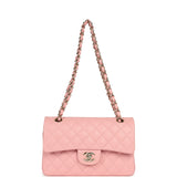 Chanel Small Classic Double Flap Bag Pink Shiny Caviar Light Gold Hardware - Thumbnail View 7
