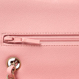 Chanel Small Classic Double Flap Bag Pink Shiny Caviar Light Gold Hardware - Thumbnail View 8