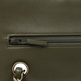 Pre-owned Chanel Small Classic Double Flap Bag Olive Green Lambskin Light Gold Hardware - Thumbnail View 8