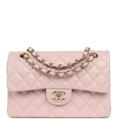Chanel Small Classic Double Flap Bag Mauve Shiny Caviar Light Gold Hardware