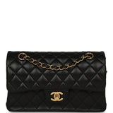 Pre-owned Chanel Small Classic Double Flap Bag Black Lambskin Gold Hardware - Thumbnail View 1