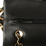 Pre-owned Chanel Small Classic Double Flap Bag Black Lambskin Gold Hardware - Thumbnail View 8