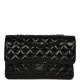 Chanel Small Classic Double Flap Bag So Black Shiny Crumpled Calfskin Black Hardware - Thumbnail View 1