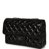 Chanel Small Classic Double Flap Bag So Black Shiny Crumpled Calfskin Black Hardware - Thumbnail View 5