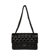 Chanel Small Classic Double Flap Bag So Black Shiny Crumpled Calfskin Black Hardware - Thumbnail View 7