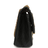 Pre-owned Chanel Small Reissue 225 2.55 Double Flap "Iconic Lucky Charms" Black Aged Calfskin Antique Gold Hardware - Thumbnail View 3