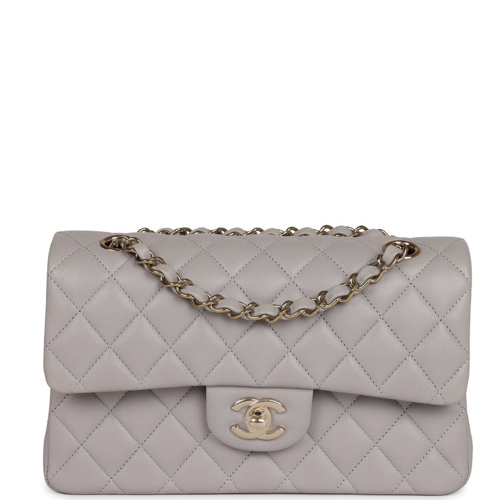 Chanel Grey Quilted Lambskin Colour Match Mini Flap Bag For Sale
