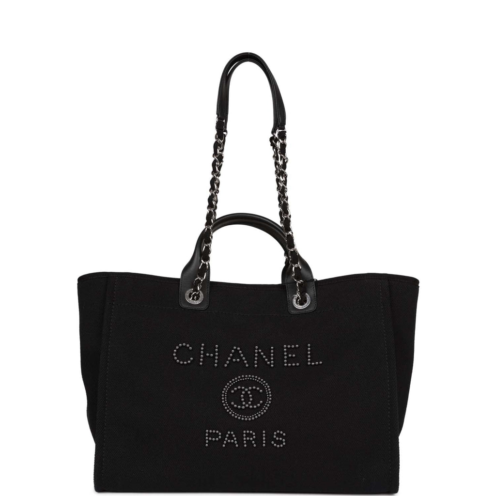 black chanel beach bag tote
