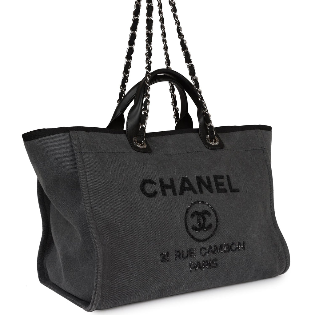 Chanel Medium Denim Deauville Tote - Blue Totes, Handbags