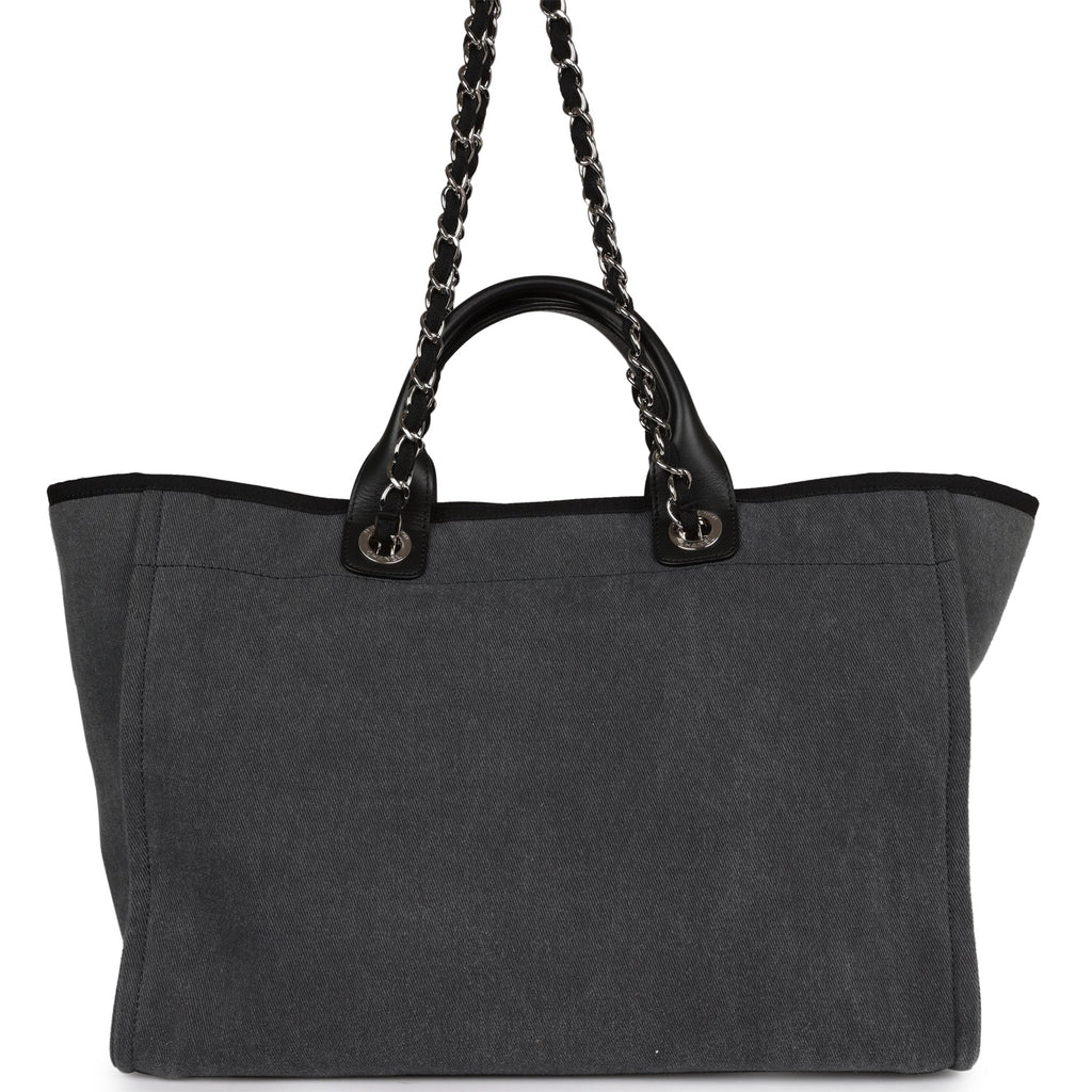 Sell Chanel Deauville Tote Bag Black Canvas - Black