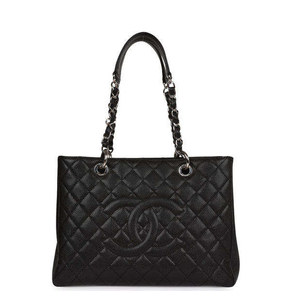 Chanel Black Caviar Grand Shopper Tote GST Bag SHW 67160 For Sale