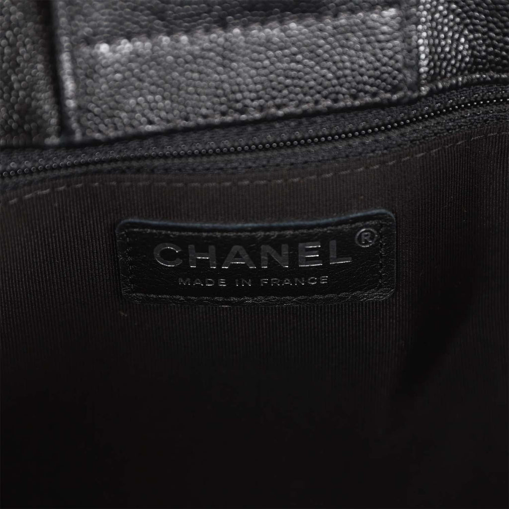 Chanel Timeless Tote Bag Black Caviar Silver Hardware