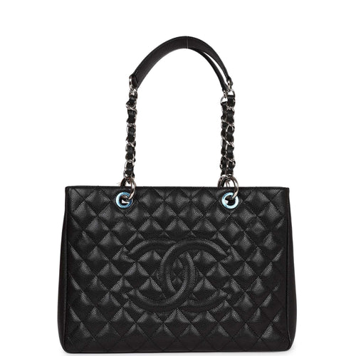 Chanel Grand Shopping Tote (GST) Bag Black Caviar Silver Hardware