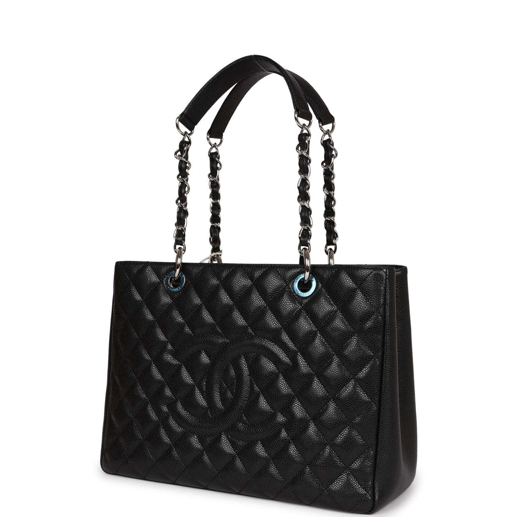 Chanel Grand Shopping Tote (GST) Bag Black Caviar Silver Hardware