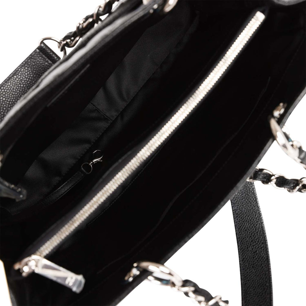 Chanel Grand Shopping Tote (GST) Bag Black Caviar Silver Hardware
