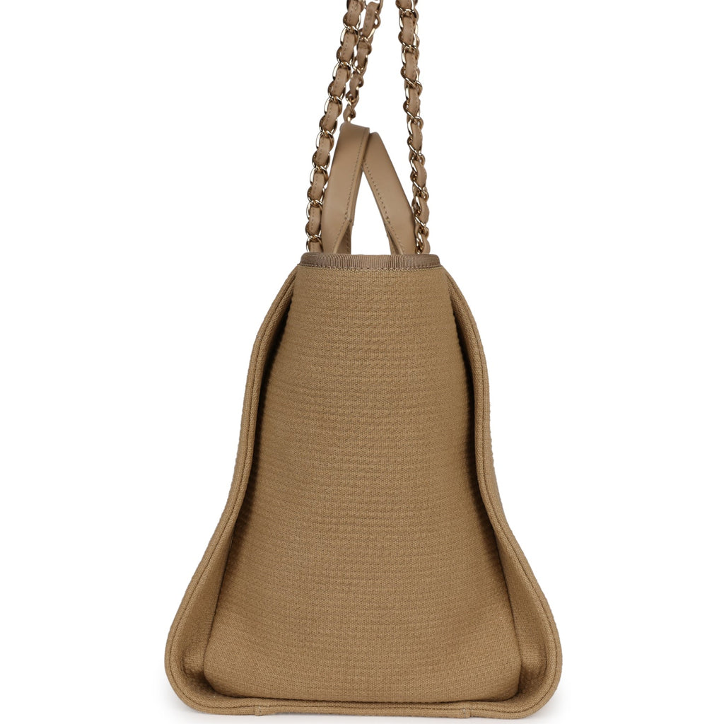 Chanel Large Deauville Shopping Tote Beige Canvas Gold Hardware – Madison  Avenue Couture
