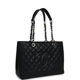 Pre-owned Chanel Grand Shopping Tote Bag Black Caviar Silver Hardware