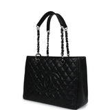 Pre-owned Chanel Grand Shopping Tote Bag Black Caviar Silver Hardware