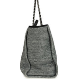 Pre-owned Chanel Extra Large Deauville Shopping Tote Grey and White Tweed Silver Hardware - Thumbnail View 3