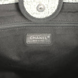 Pre-owned Chanel Extra Large Deauville Shopping Tote Grey and White Tweed Silver Hardware - Thumbnail View 8