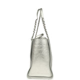 Chanel Medium Deauville Shopping Tote Metallic Silver Shiny Calfskin Silver Hardware - Thumbnail View 4