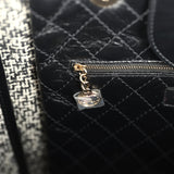 Pre-owned Chanel Medium Deauville Shopping Tote Black Crumpled Calfskin and Tweed Gold Hardware - Thumbnail View 10