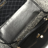 Pre-owned Chanel Medium Deauville Shopping Tote Black Crumpled Calfskin and Tweed Gold Hardware - Thumbnail View 11