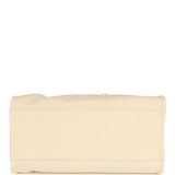 Chanel Medium Pearl Embellished Deauville Shopping Tote Light Beige Canvas Light Gold Hardware - Thumbnail View 6