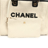 Chanel Small Deauville Shopping Tote Ecru Bouclé Tweed, Black Calfskin Gold Hardware - Thumbnail View 8