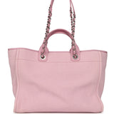 Chanel Medium Deauville Shopping Tote Pink Canvas Silver Hardware - Thumbnail View 4
