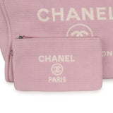 Chanel Medium Deauville Shopping Tote Pink Canvas Silver Hardware - Thumbnail View 7