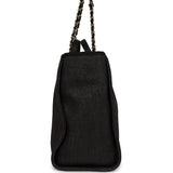 Chanel Large Deauville Shopping Tote Black, Grey Raffia, Black Canvas Light Gold Hardware - Thumbnail View 3