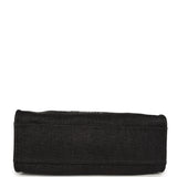 Chanel Large Deauville Shopping Tote Black, Grey Raffia, Black Canvas Light Gold Hardware - Thumbnail View 6