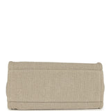 Pre-owned Chanel Small Deauville Shopping Tote Beige Canvas, Light Blue Calfskin Light Gold Hardware - Thumbnail View 7