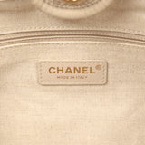 Pre-owned Chanel Small Deauville Shopping Tote Beige Canvas, Light Blue Calfskin Light Gold Hardware - Thumbnail View 10