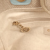 Pre-owned Chanel Small Deauville Shopping Tote Beige Canvas, Light Blue Calfskin Light Gold Hardware - Thumbnail View 11